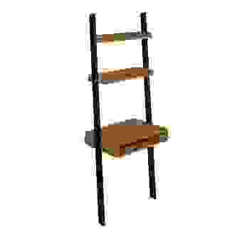 Ladder Shelf with Desk Oiled Oak with Black Painted Side Rails